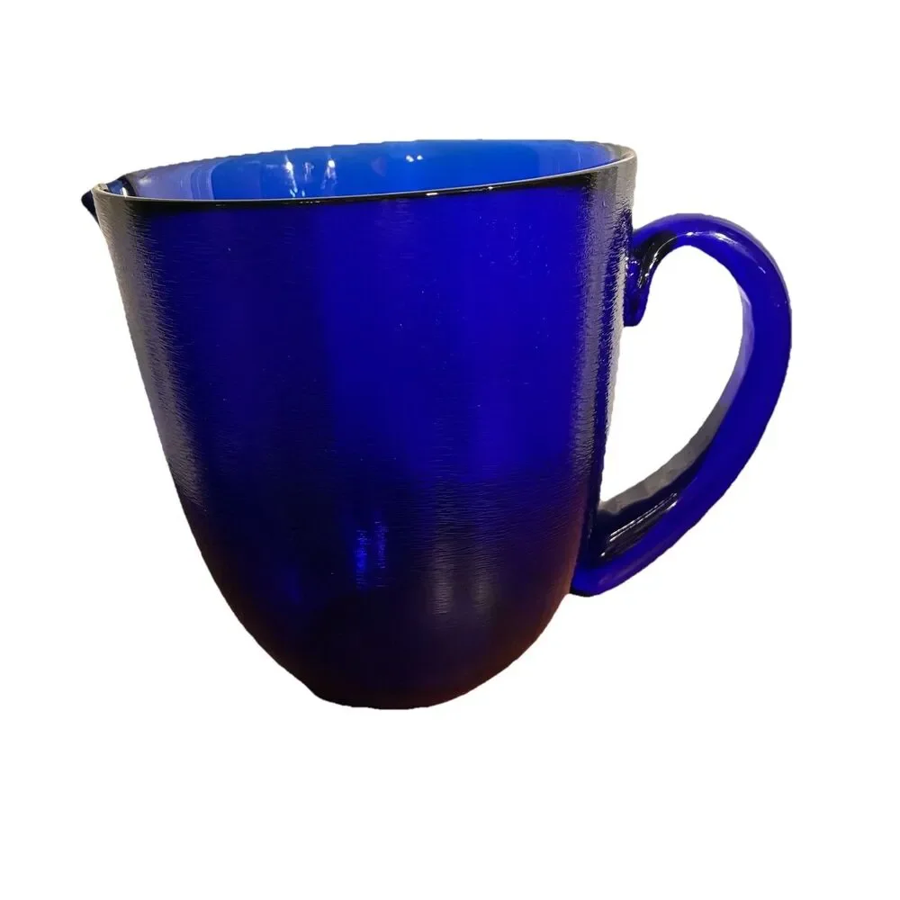 Vintage Cobalt Blue Textured Batter Bowl With Lip. 7” High 6” Across. Excellent